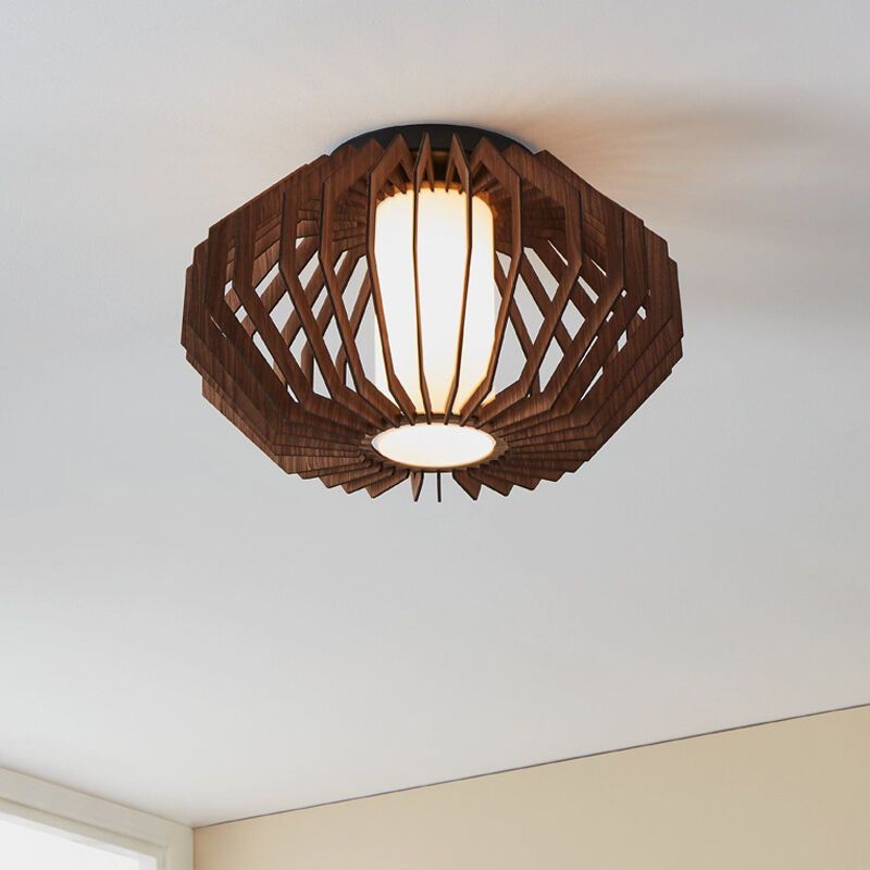 Lampada da soffitto in legno marrone, Lianda
