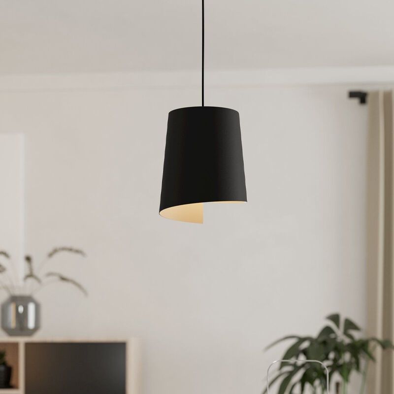 Lampada a sospensione nera in alluminio, Vincenzo