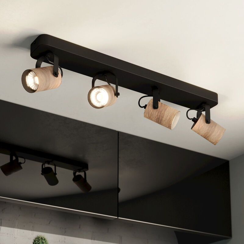 Faretto da soffitto in legno nero, Thierry Faretto da soffitto in legno nero, Thierry