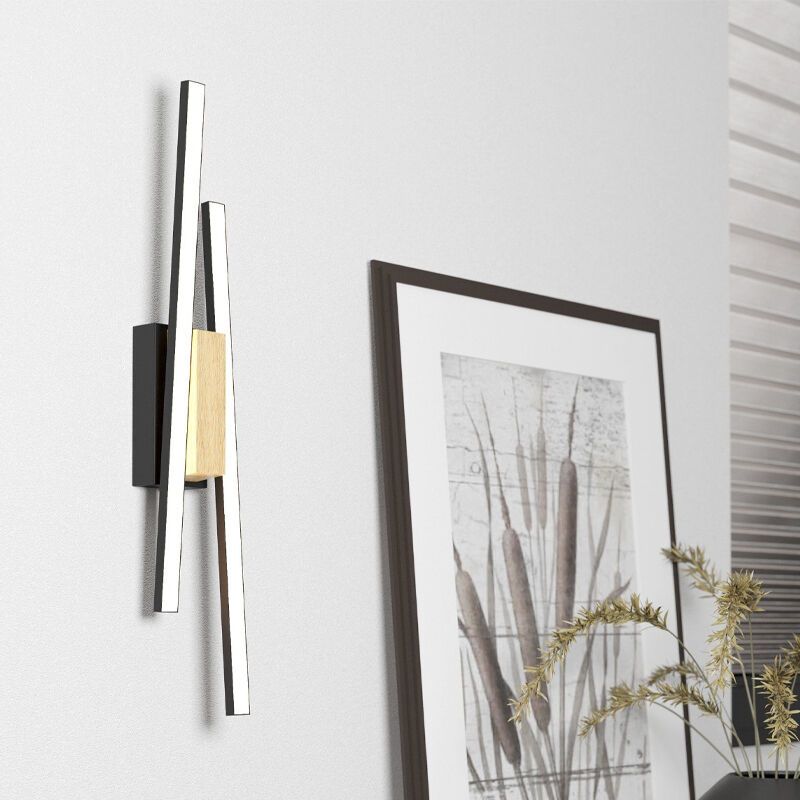 Applique da parete nera in alluminio, Leintje, 6,3W, 3000K LED