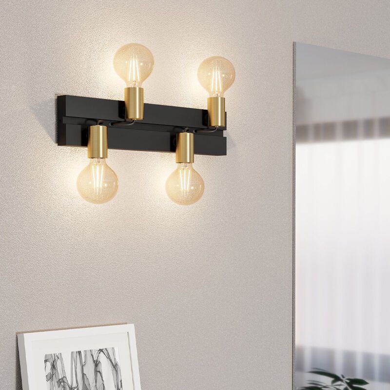 Applique da parete nera in alluminio, Jelka