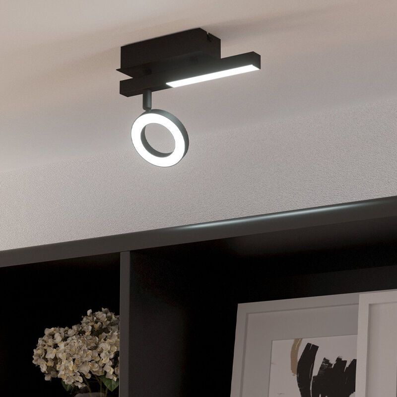 Faretto da soffitto nero in alluminio, Madelinde, 3,2W, 3000K LED