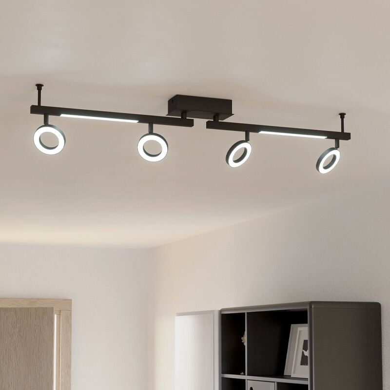 Faretto da soffitto nero in alluminio, Madelinde, 3,2W, 3000K LED