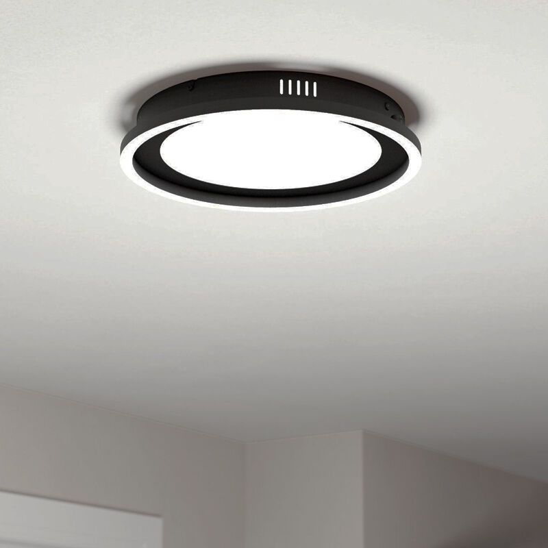 Lampada da soffitto nera in alluminio, Thijn, 11,5W, bianco regolabile tra caldo e freddo LED, dimmer in 3 fasi Lampada da soffitto nera in alluminio, Thijn, 11,5W, bianco regolabile tra caldo e freddo LED, dimmer in 3 fasi