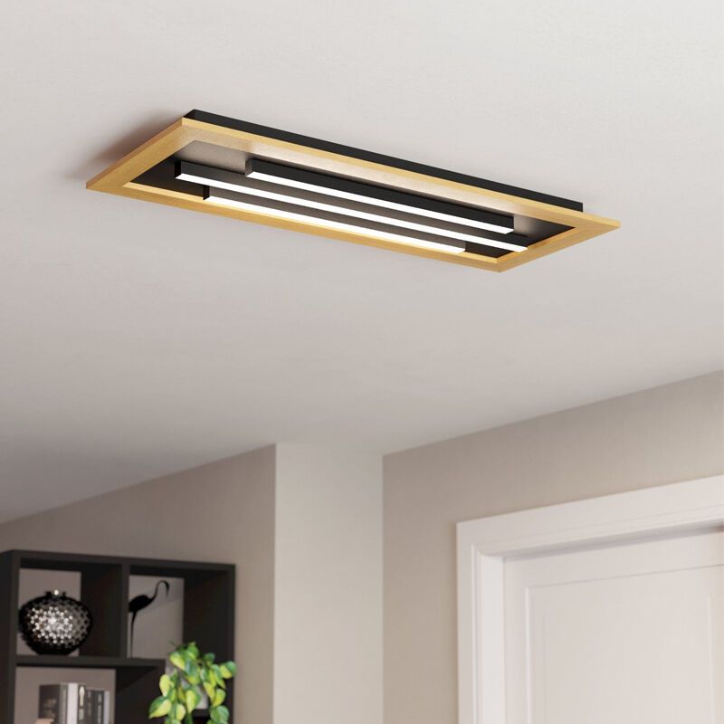 Plafoniera in legno in alluminio, Kyllian, 9W, bianco regolabile tra caldo e freddo LED, dimmer in 3 fasi