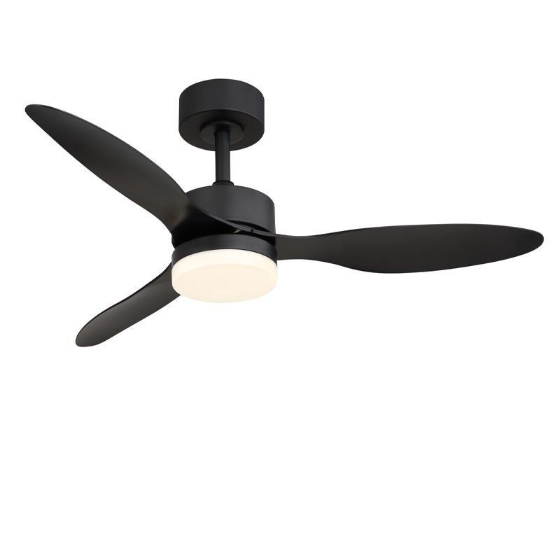 Ventilatore da soffitto nero metallo, Herre, 20W, bianco regolabile tra caldo e freddo LED, con telecomando