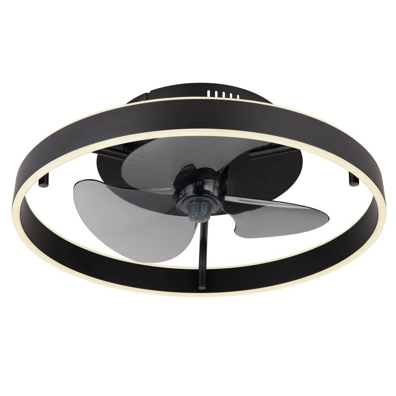 Ventilatore da soffitto nero in plastica, Joos, 40W, bianco regolabile tra caldo e freddo LED, con telecomando