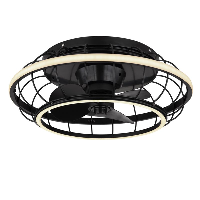 Ventilatore da soffitto nero metallo, Jorne, 30W, bianco regolabile tra caldo e freddo LED, con telecomando