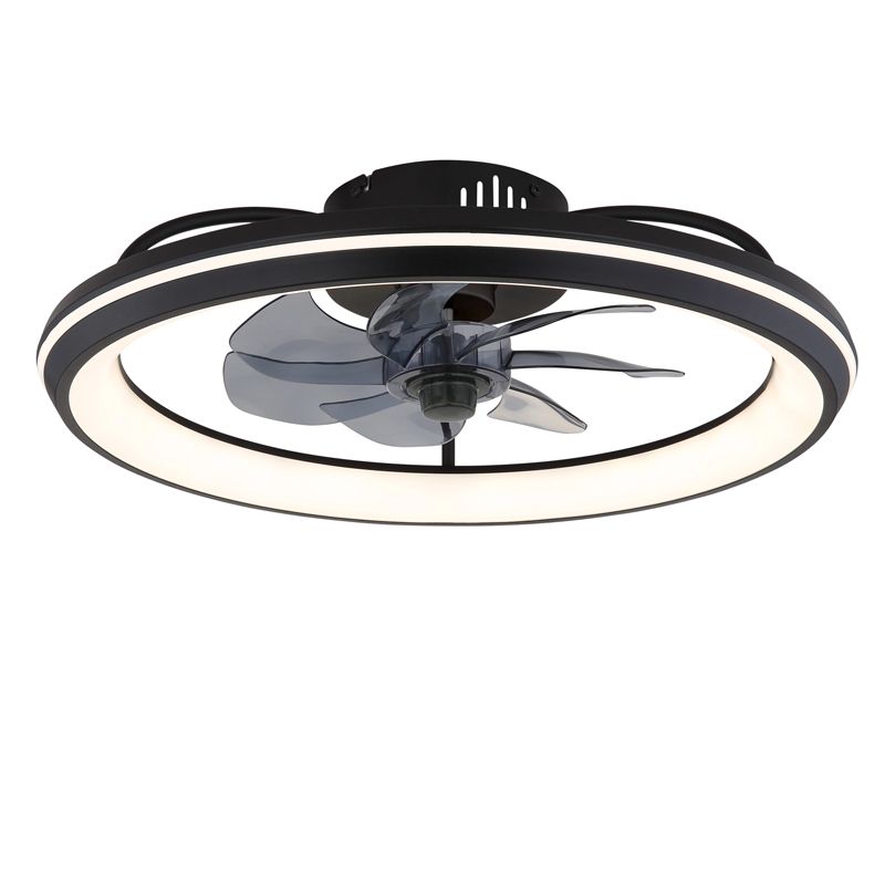 Ventilatore da soffitto nero in plastica, Juulke, 40W, bianco regolabile tra caldo e freddo LED, con telecomando