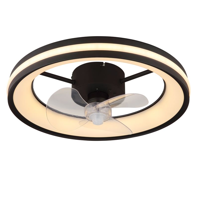 Ventilatore da soffitto nero in plastica, Klaaske, 30W, bianco regolabile tra caldo e freddo LED, con telecomando