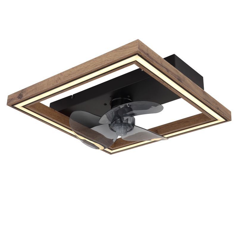 Ventilatore da soffitto marrone in plastica, Lamyea, 24W, bianco regolabile tra caldo e freddo LED, con telecomando