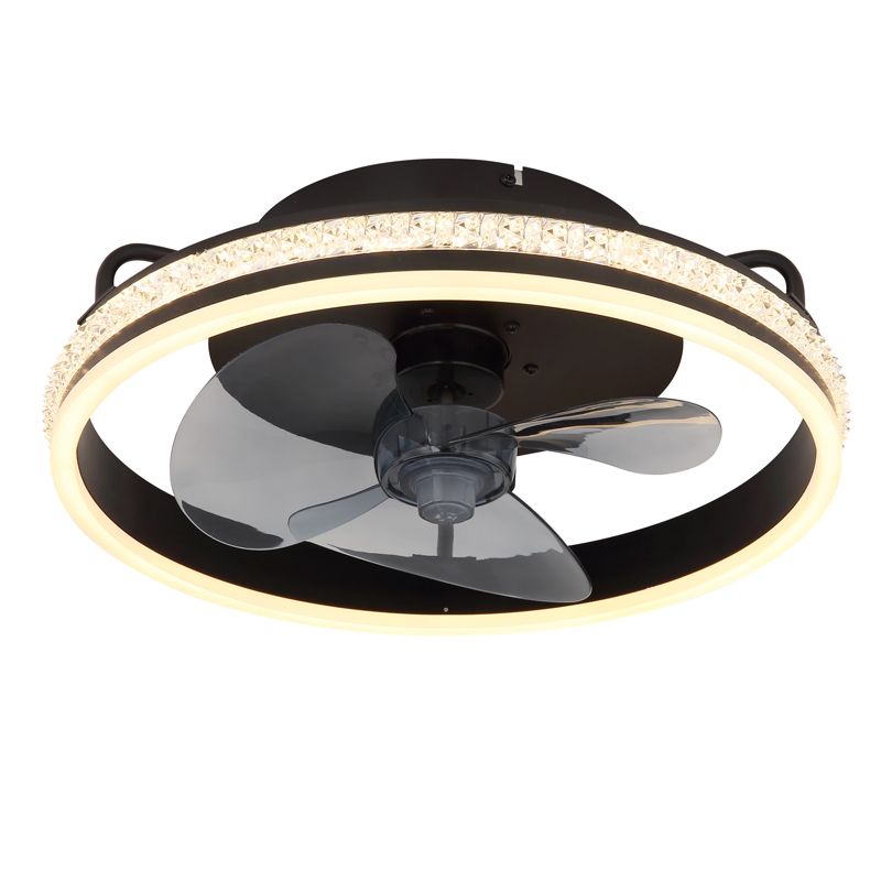 Ventilatore da soffitto nero metallo, Lejla, 29W, bianco regolabile tra caldo e freddo LED, con telecomando