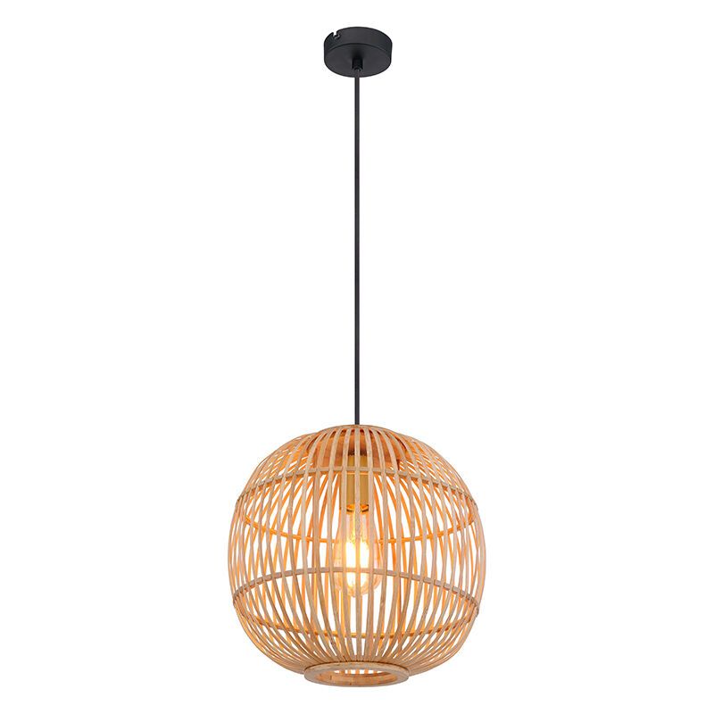 Lampada a sospensione in legno marrone, Terry