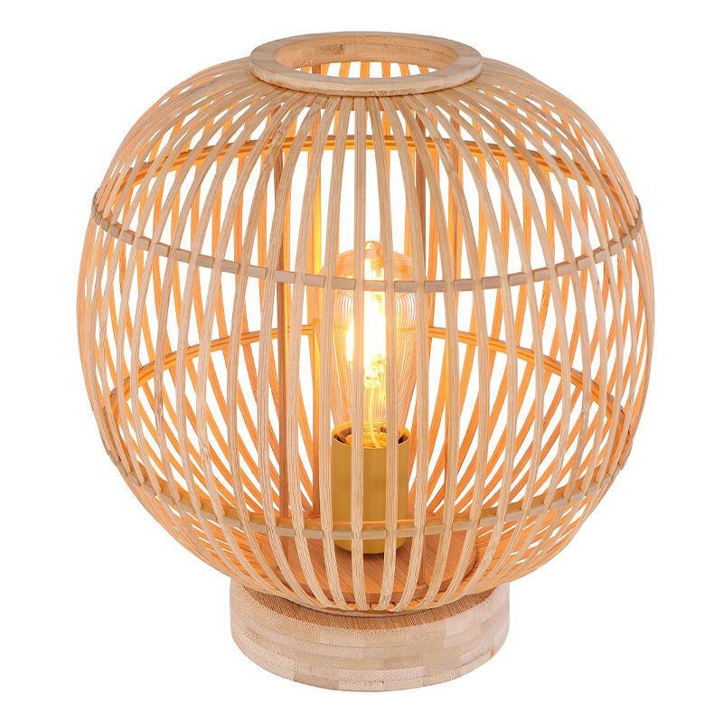 Lampada da tavolo in legno marrone, Terry, con interruttore