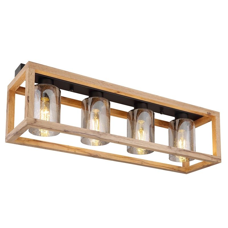 Lampada da soffitto legno industriale, Pyke