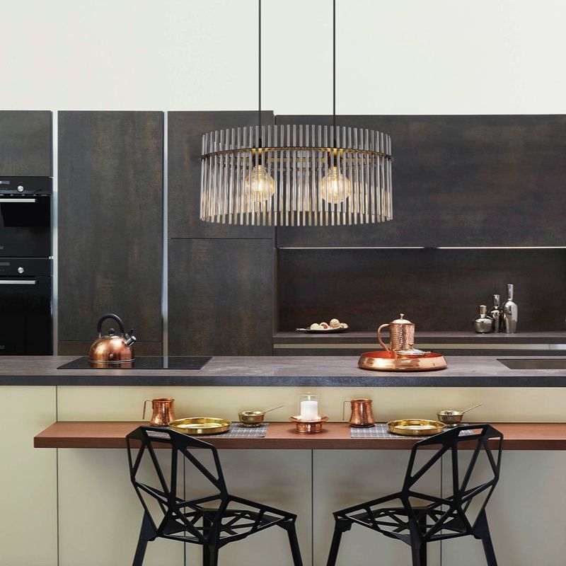 Lampada a sospensione nera in vetro, Genelva Lampada a sospensione nera in vetro, Genelva