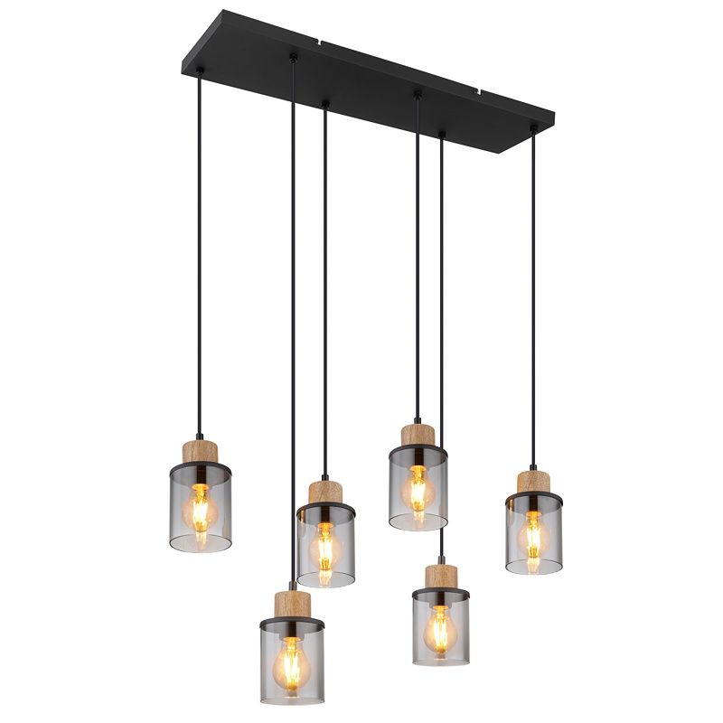 Lampada a sospensione nera in vetro, Resa