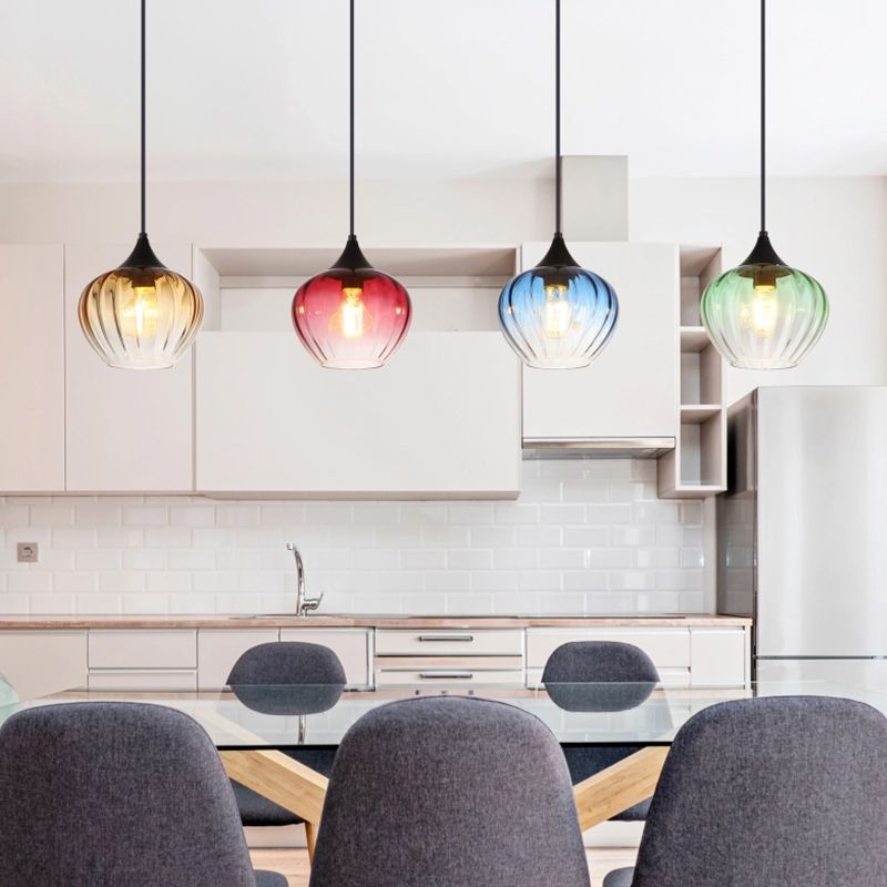Lampada a sospensione per tavolo da pranzo multicolore in vetro, Herm