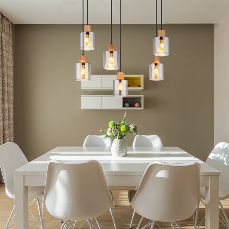 Lampada a sospensione nera in vetro, Abelon