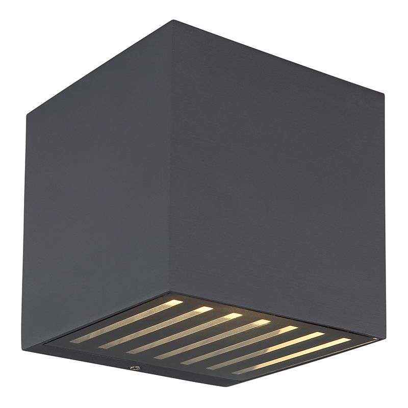 Lampada da parete up down antracite in alluminio, Moesha, 6W, 3000K LED, IP54