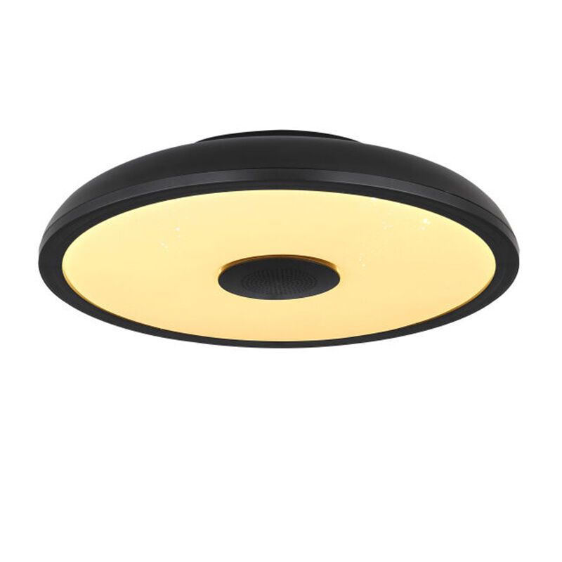 Plafoniera nera in plastica, Musica, 18W, colore regolabile LED, IP44, con telecomando Plafoniera nera in plastica, Musica, 18W, colore regolabile LED, IP44, con telecomando
