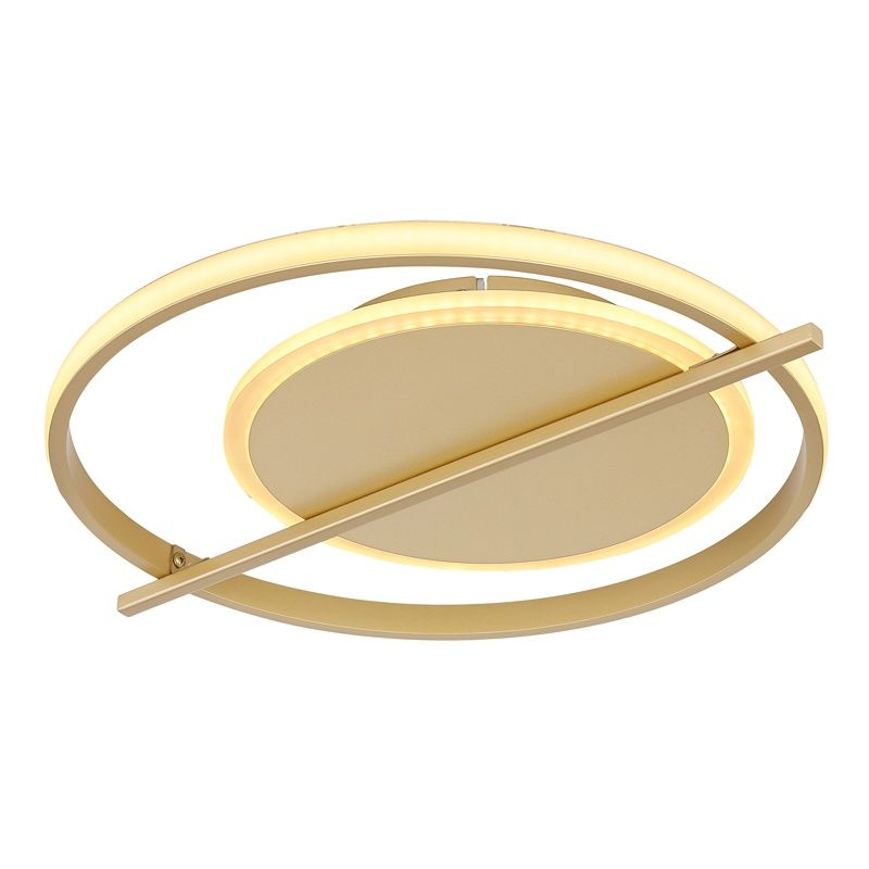 Plafoniera dorata in alluminio, Reinald, 36W, 3000K LED