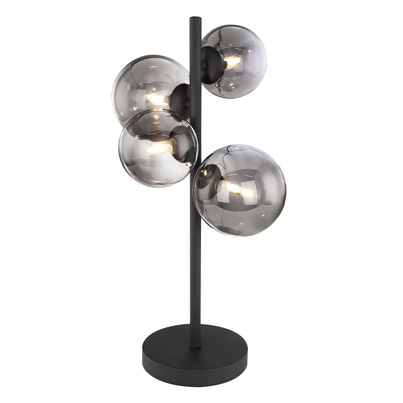 Lampada da tavolo nera in vetro, Melinda, con interruttore