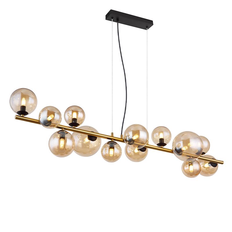 Lampada a sospensione ambrata in vetro, Melinda