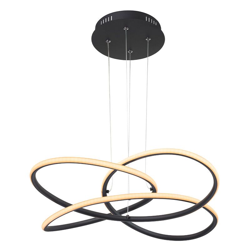 Lampada a sospensione nera in plastica, Polina, 30W, 3000K LED