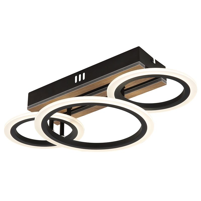 Lampada da soffitto nera metallo, Benedicte, 21W, white switch LED