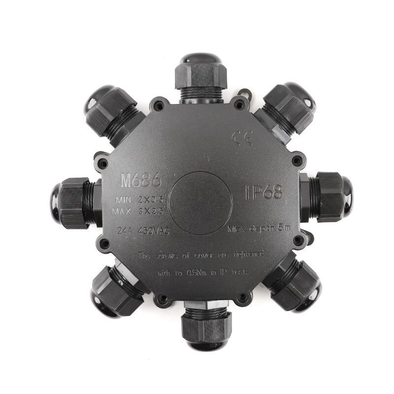 Accoppiatore cavo tondo impermeabile a 8 vie, con spina Wago all'interno, IP68 Accoppiatore cavo tondo impermeabile a 8 vie, con spina Wago all'interno, IP68