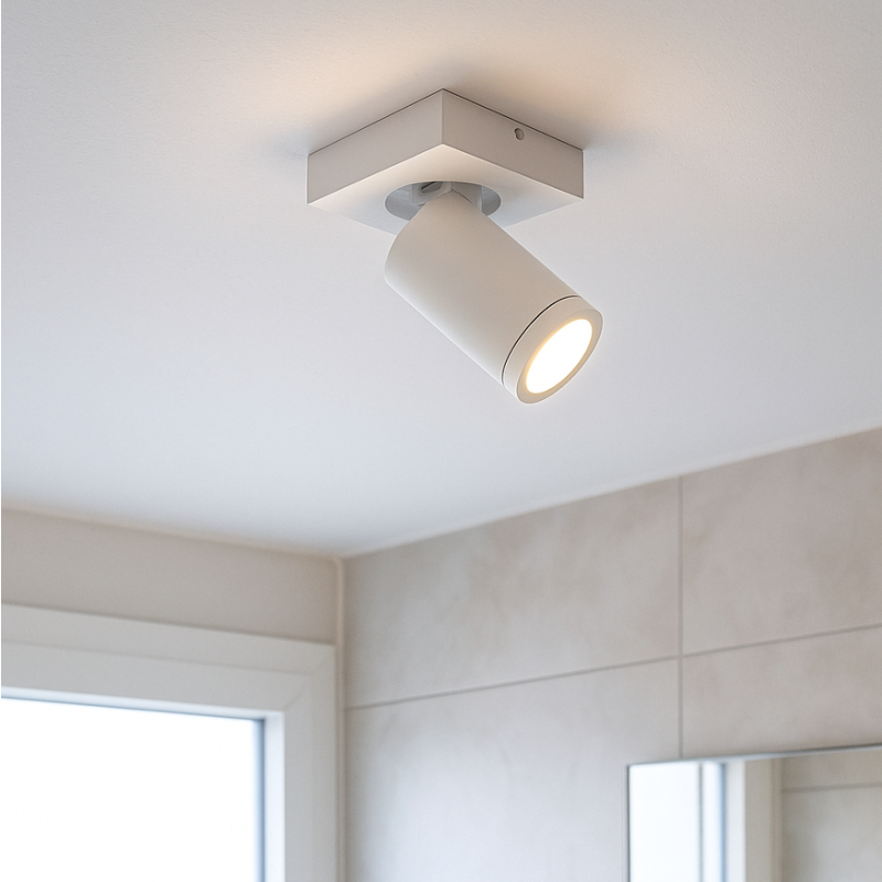 Faretto da soffitto bianco moderno, Kenan, IP44 Faretto da soffitto bianco moderno, Kenan, IP44