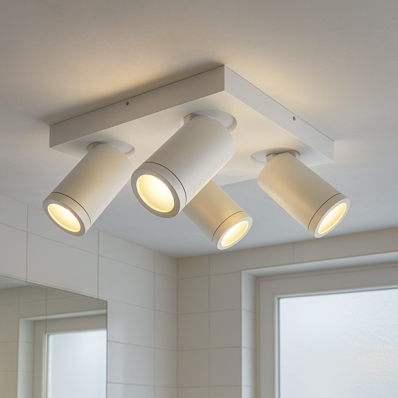 Faretto da soffitto bianco moderno, Kenan, IP44 Faretto da soffitto bianco moderno, Kenan, IP44