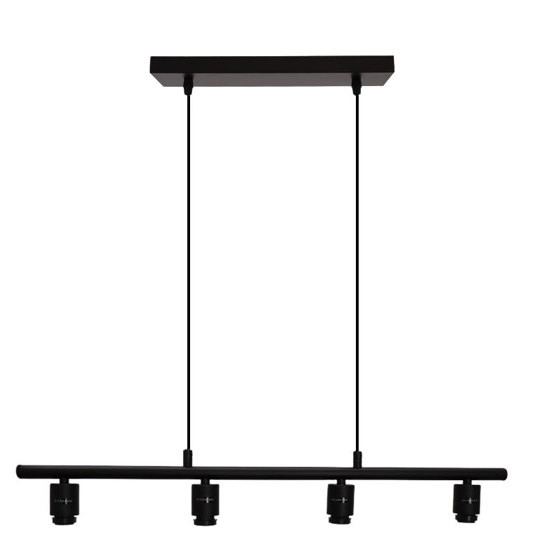 Lampada a sospensione senza paralume nera in alluminio, Rika Lampada a sospensione senza paralume nera in alluminio, Rika