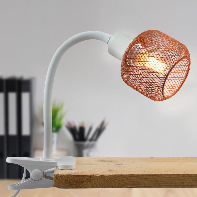 Faretto con pinza arancione industriale, Emado, con interruttore