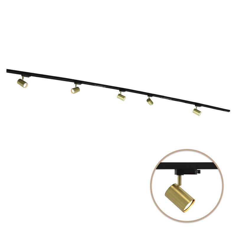 3M sistema di illuminazione a binario monofasico ottone + 5 Elena faretti a binario