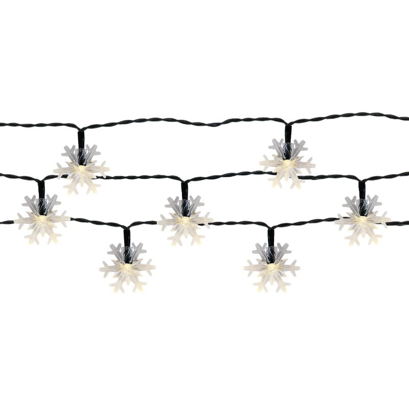 Fiocchi di neve cavo solare illuminazione da giardino 50 LED bianco caldo