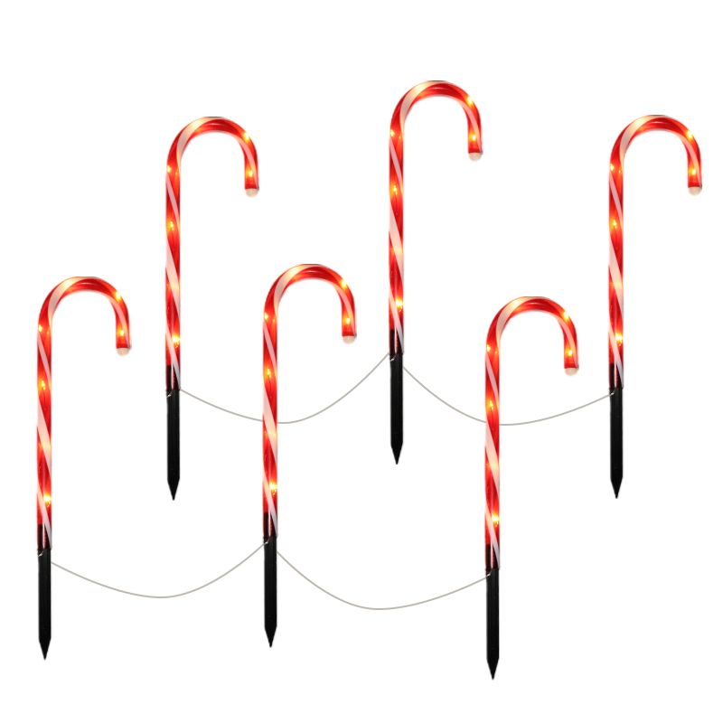 6 prese da giardino bastoncino di zucchero, 8 posizioni, IP44 6 prese da giardino bastoncino di zucchero, 8 posizioni, IP44