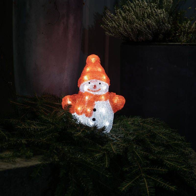 Pupazzo di neve con cappello rosso, 22,5 cm Pupazzo di neve con cappello rosso, 22,5 cm