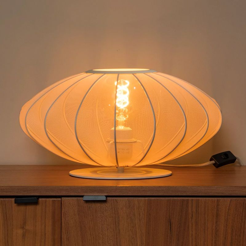Lampada da tavolo moderna beige, Corina, con interruttore