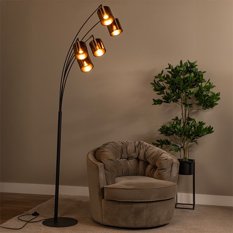 Lampada da terra moderna color ruggine, Rankos, con interruttore