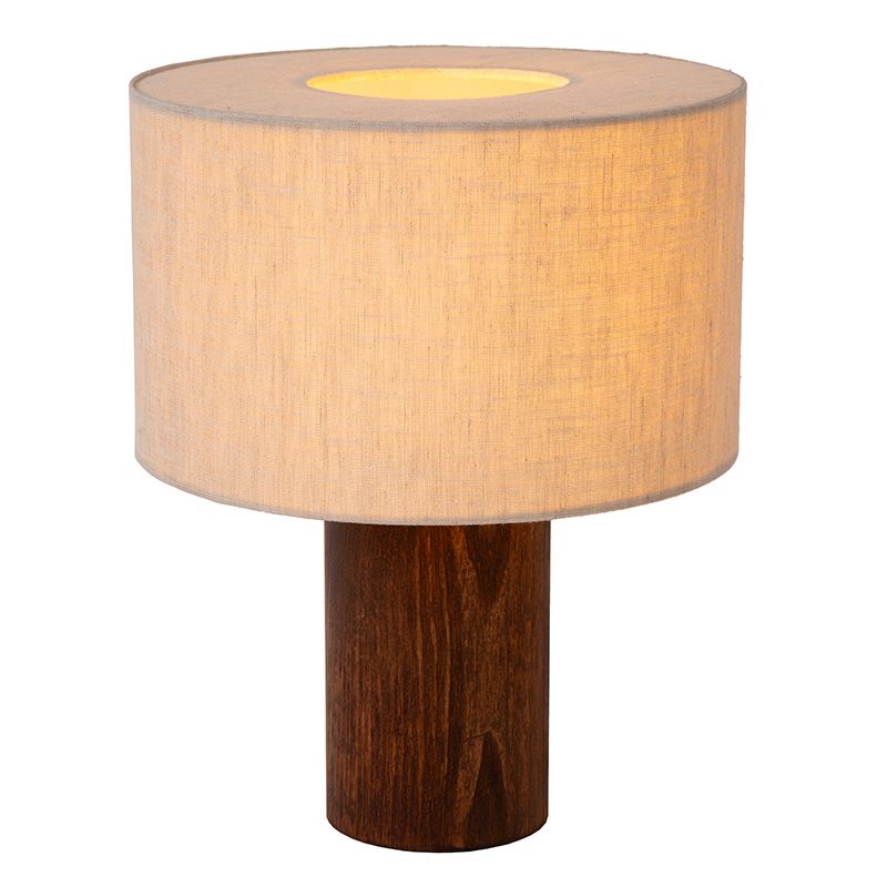 Lampada da tavolo rustica marrone, Tachina, con interruttore Lampada da tavolo rustica marrone, Tachina, con interruttore