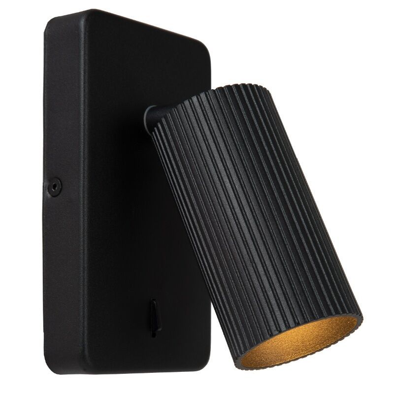 Faretto da parete moderno nero, Clubs, con interruttore Faretto da parete moderno nero, Clubs, con interruttore