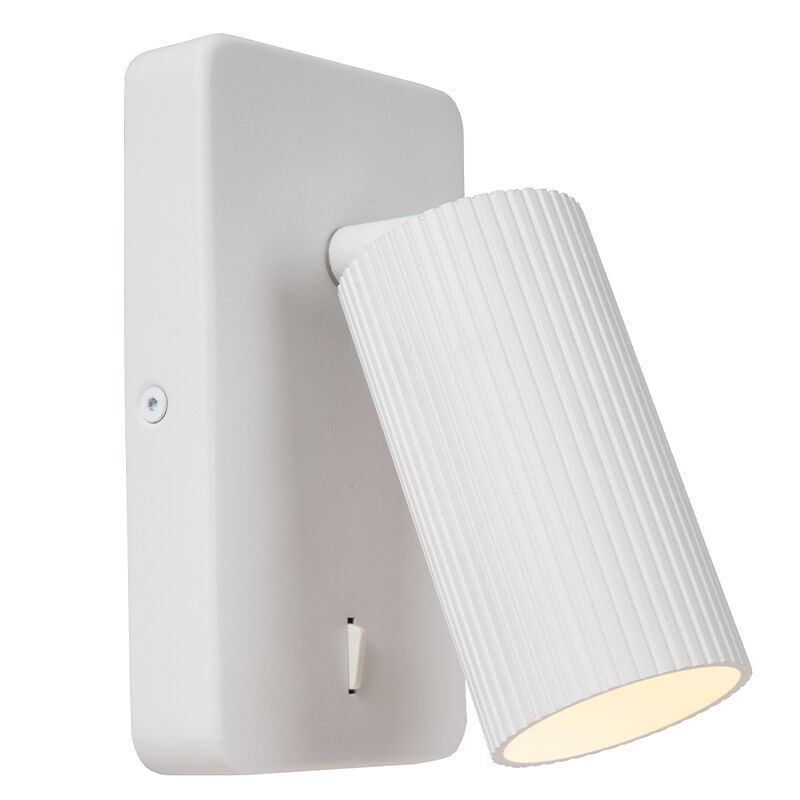 Faretto da parete moderno bianco, Clubs, con interruttore