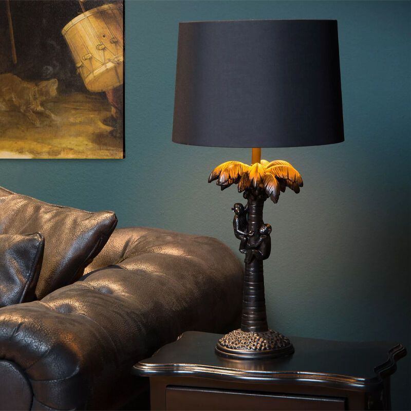 Lampada da tavolo retrò nera, Extravaganza Coconut, con interruttore Lampada da tavolo retrò nera, Extravaganza Coconut, con interruttore