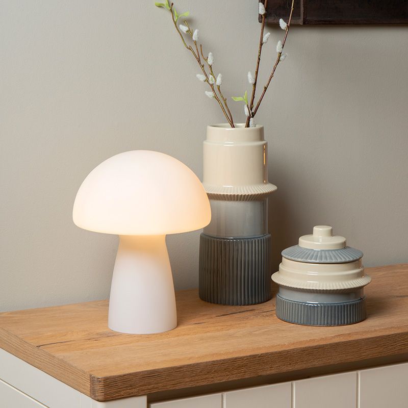 Lampada da tavolo moderna bianca, Fungo, con interruttore