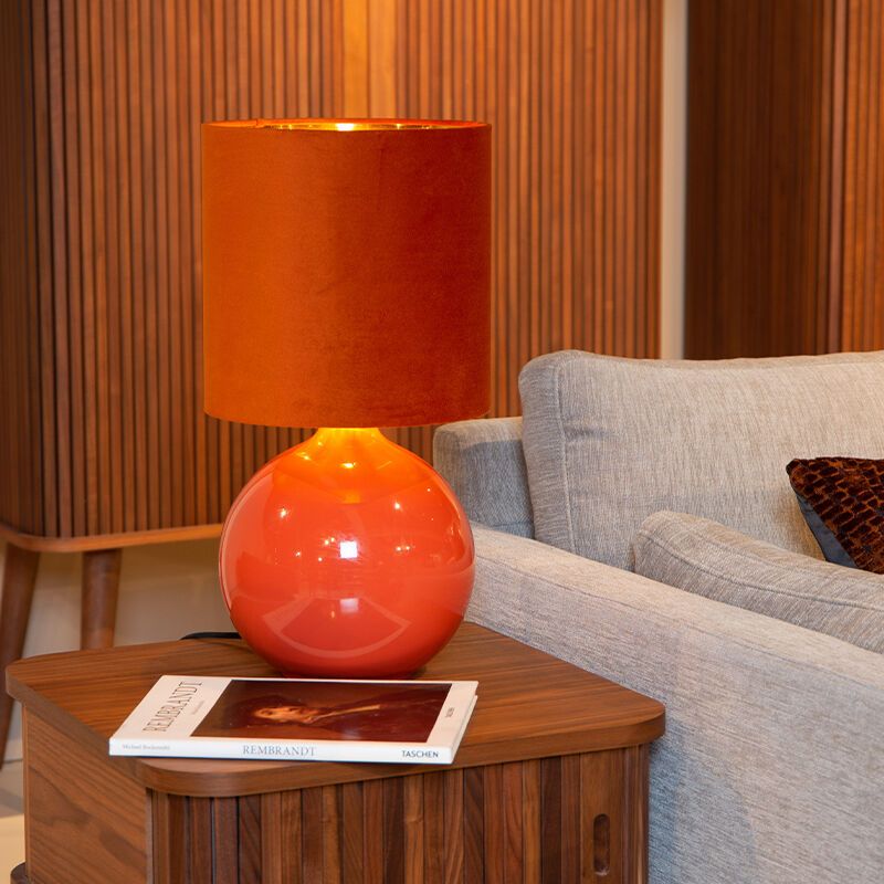Lampada da tavolo retrò arancione, Esterad, con interruttore Lampada da tavolo retrò arancione, Esterad, con interruttore