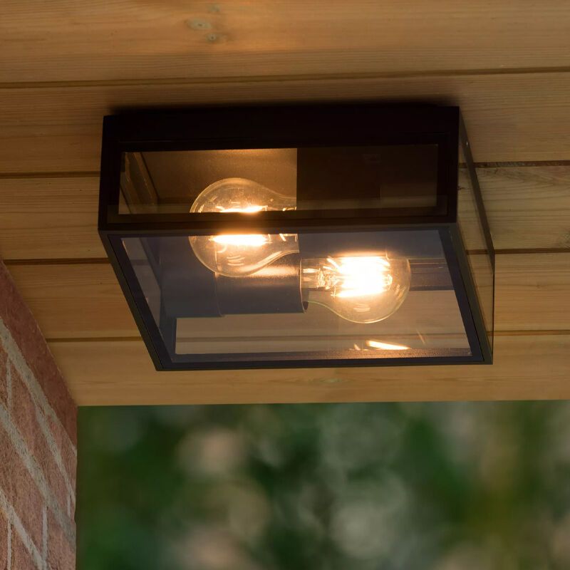 Plafoniera moderna nera, Dukan, IP65 Plafoniera moderna nera, Dukan, IP65