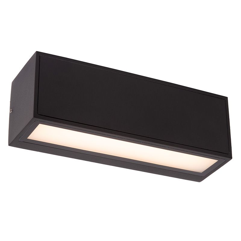 Applique da esterno con sensore crepuscolare moderna nera, Sutton, 1,5W, 3000K LED, IP54