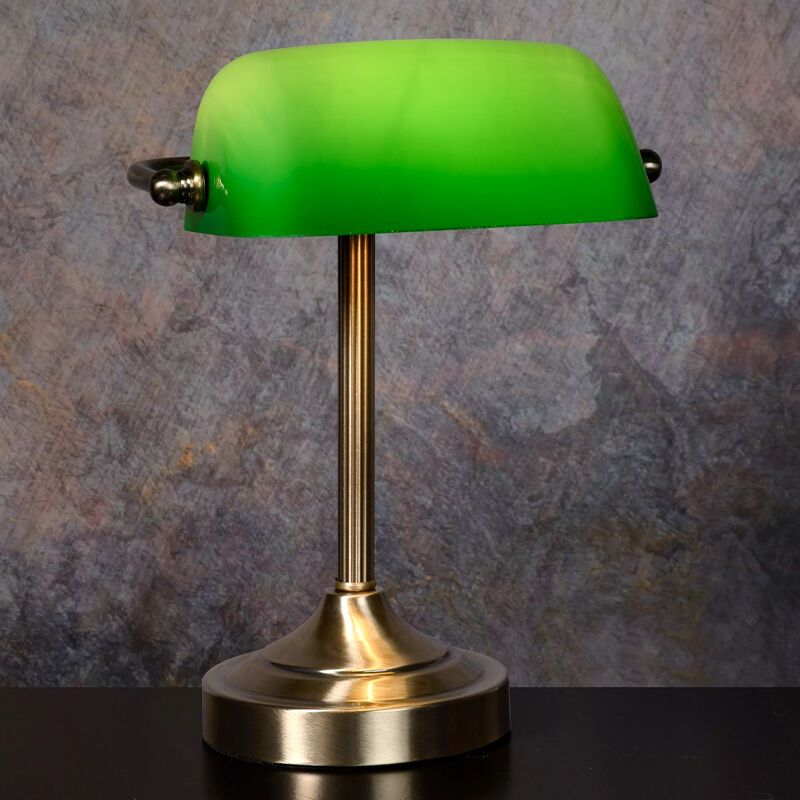 Lampada da banchiere classica verde, Banker, con interruttore Lampada da banchiere classica verde, Banker, con interruttore